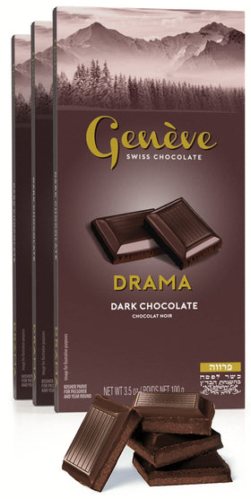 Gefen Geneve Swiss vegan dark chocolate bars in packaging, premium quality and dairy-free indulgence.