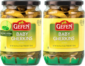Gefen baby gherkins with built-in strainer for quick rinsing