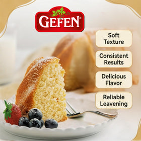 Gefen baking powder shown without cornstarch fillers for clean ingredients.