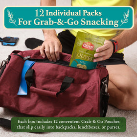 Gefen Cayenne & Thyme olives snack pack, 1oz, spicy kick for picnics.