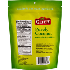 Gefen Coconut Macaroons in a resealable pouch maintain freshness between servings.