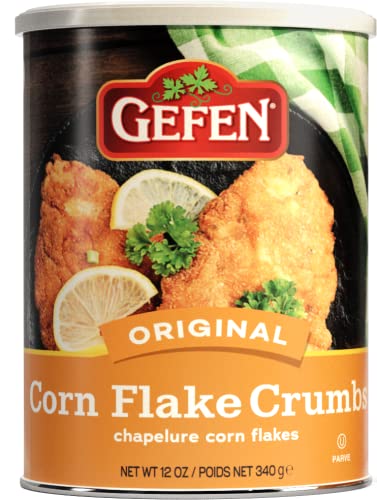 Gefen corn flake crumbs used to coat chicken or fish for crispy results.