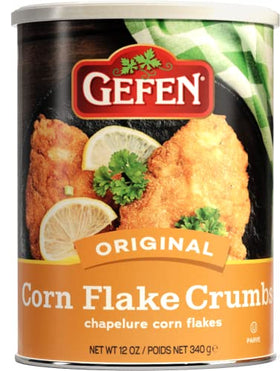 Gefen corn flake crumbs used to coat chicken or fish for crispy results.