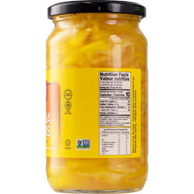 Gefen deli banana pepper rings in a 16oz two-pack jar, crisp and tangy
