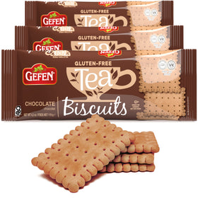 Gefen gluten-free chocolate tea biscuits pack, ideal grab-and-go snack for Passover.