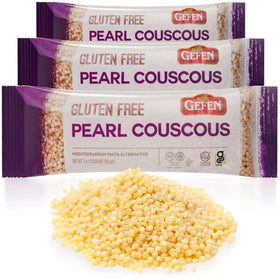 Gefen gluten-free Israeli pearl couscous 7oz 3-pack front view, gluten-free convenience.