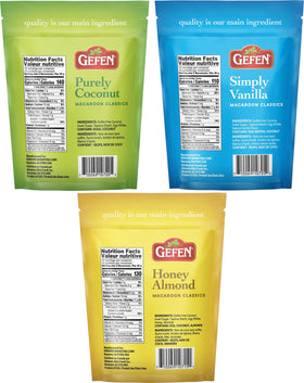 Gefen gluten-free macaroons reseal bag keeping freshness for on-the-go enjoyment.