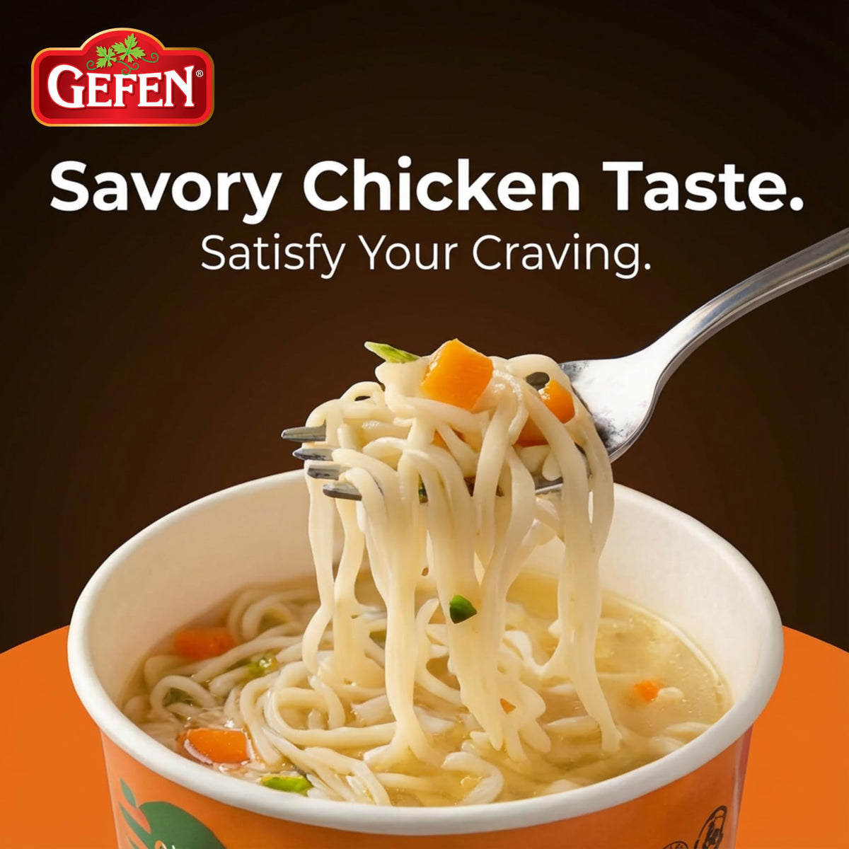 Gefen imitation chicken flavor cup with meat-free taste.