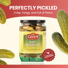 Gefen mini pickles 24oz pack ideal for snacking on the go