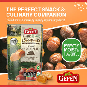 Gefen organic peeled chestnuts after roasting, ideal for stuffing