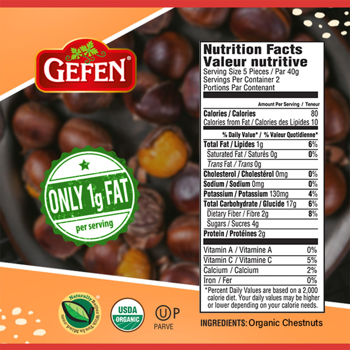 Gefen Chestnuts six-pack packaging for convenient use