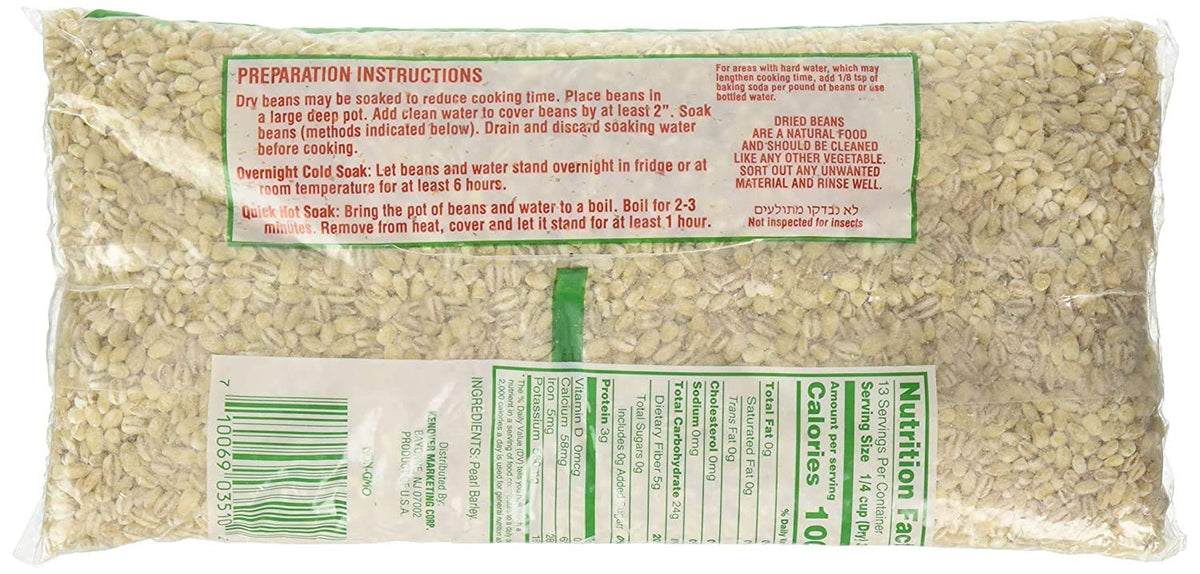 Gefen pearled barley close-up of plump grains ready to simmer