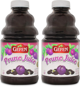 Gefen prune juice being poured into a glass for a refreshing drink