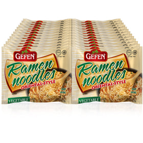 Gefen ramen vegetable flavored 3oz pack label, bulk convenience for family meals.