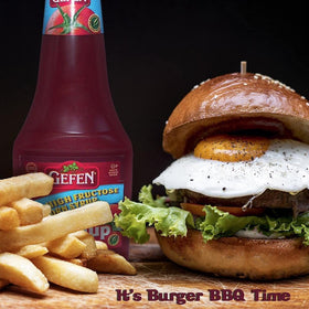 Gefen tomato ketchup label close-up highlighting natural ingredients