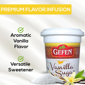 Gefen Vanilla Sugar certified Kosher for Passover and year-round use.