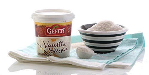 Gefen Vanilla Sugar with measuring scoop included for accurate baking measurements.