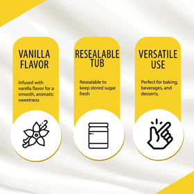 Gefen Vanilla Sugar aroma enhances desserts and pastries with vanilla notes.