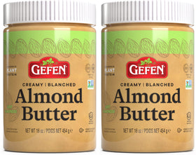 Gefen Pure Blanched Almond Butter jar 2-pack, smooth and creamy spread