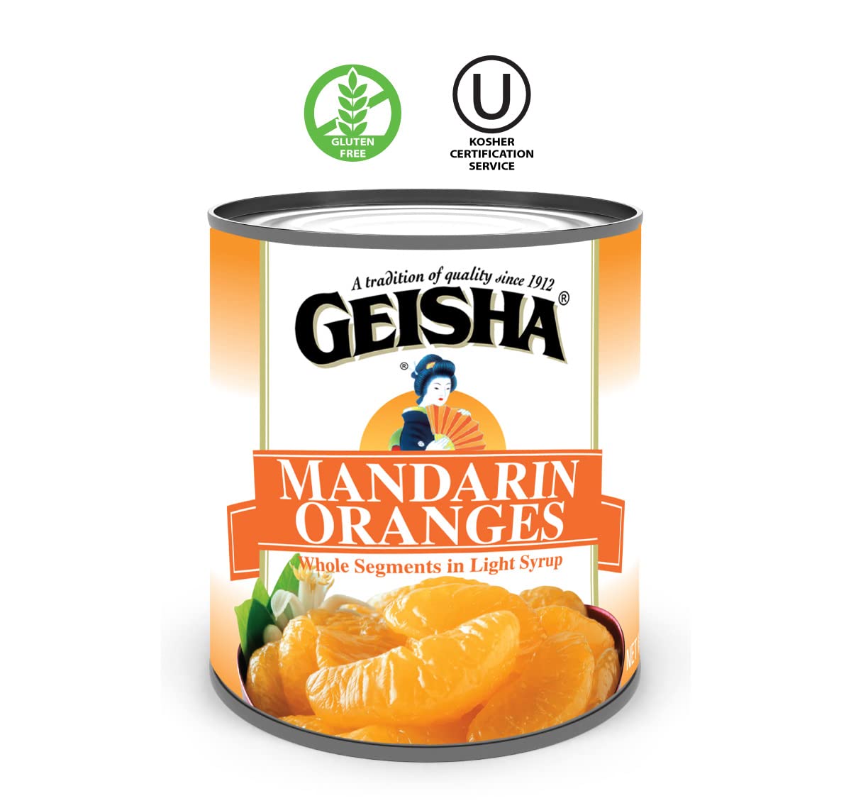 GEISHA Mandarin Oranges pack 24 cans highlights value and convenience.