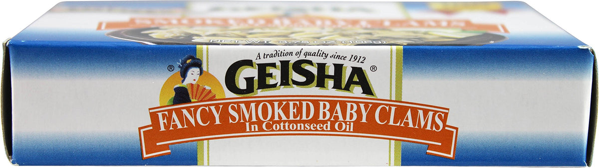 Geisha serving ideas: smoked clams on toast with citrus for an elevated appetizer.
