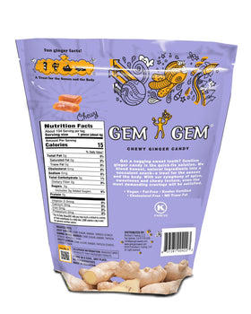 Gem Gem Ginger Candy assorted flavors pack, ideal for travel relief