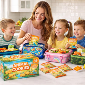 Generic Animal Crackers 2oz bags shown for grab-and-go snacking convenience.