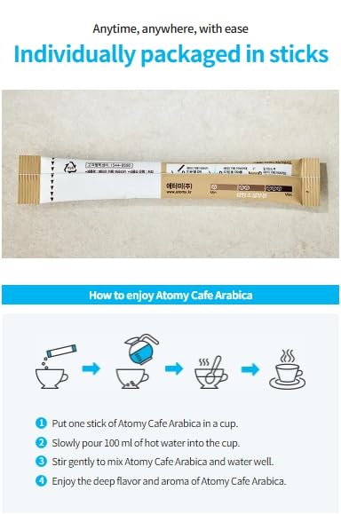 Generic Atomy on-the-go coffee moment with travel-friendly packaging.