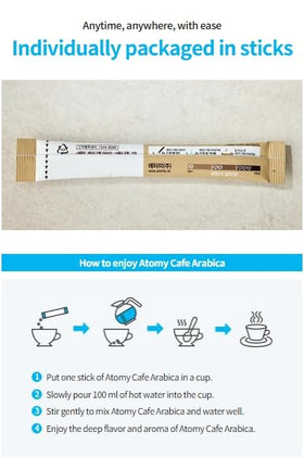 Generic Atomy on-the-go coffee moment with travel-friendly packaging.