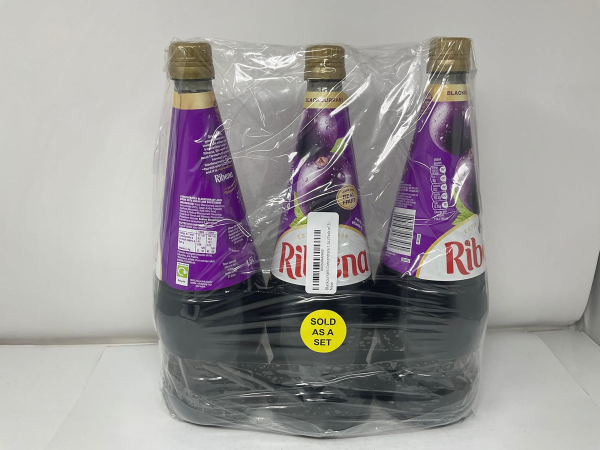 Generic blackcurrant concentrate bottle side view, showing label and capacity for versatile home use.