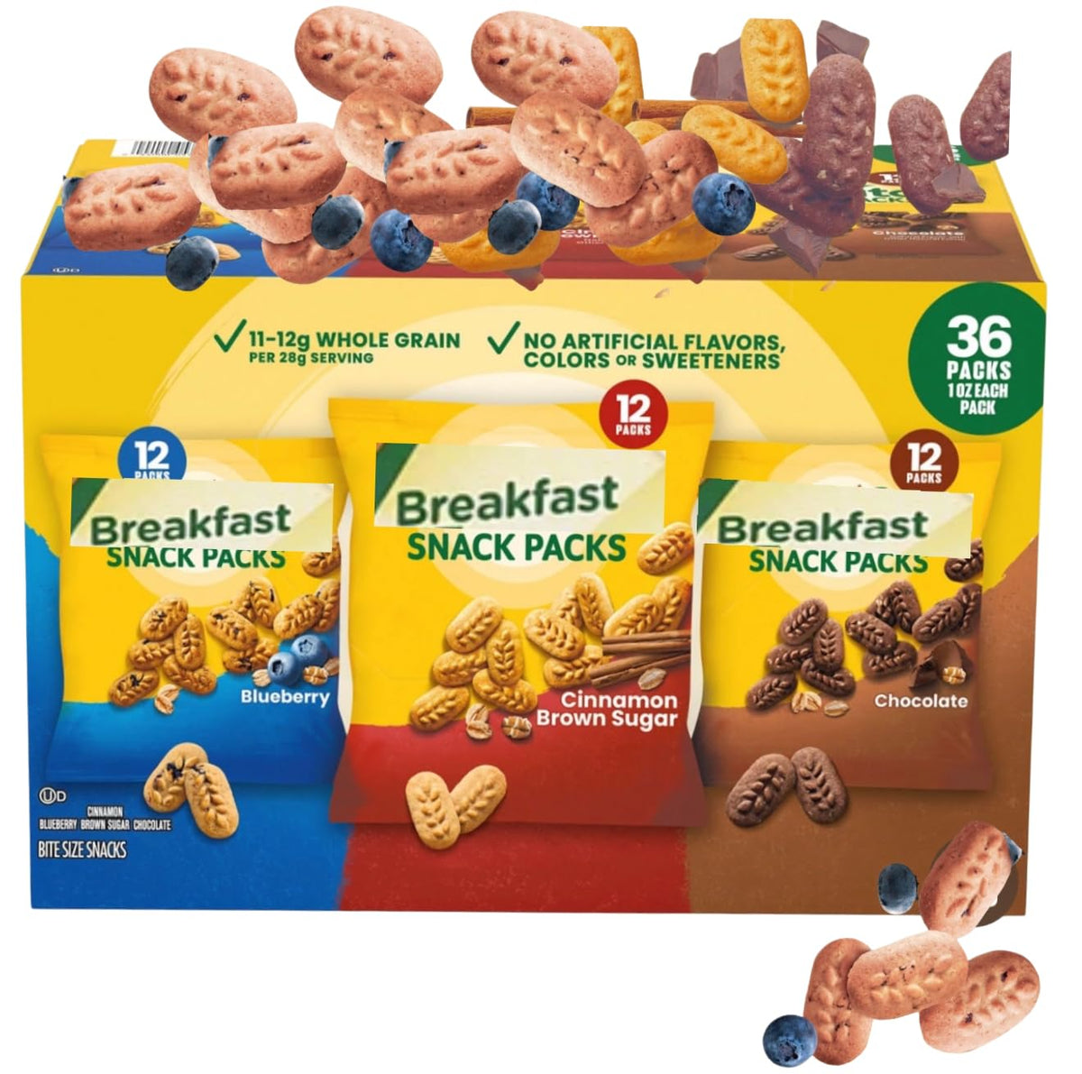 Generic Breakfast Biscuit Variety Pack front view for quick, on-the-go snacking