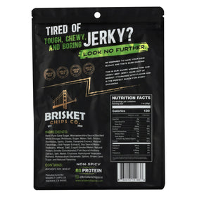 Generic Brisket Chips low carb snack in bag, perfect for on the go