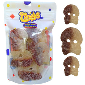 Generic BUBS Cool Cola Sour Skulls in a half-pound bag, tangy cola flavor.
