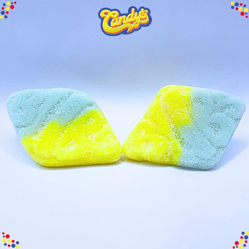 BUBS Tutti Frutti rhombus foam candy multicolor diamonds arranged for a festive snack spread.