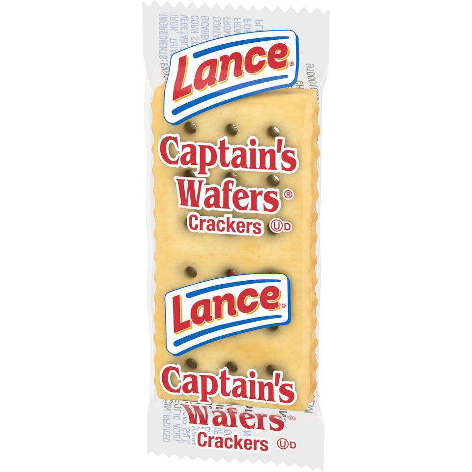 Generic Captain's Wafers Original Pack 75 with two crackers per pouch for grab-and-go snacking