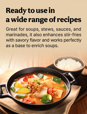 Generic Cheonggukjang powder sprinkled into sauce for depth