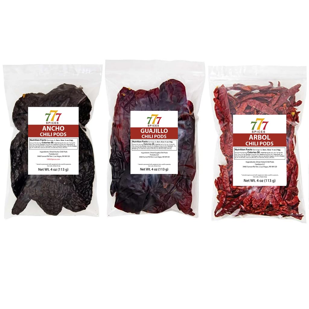 Generic Chile trio front display for authentic flavors.