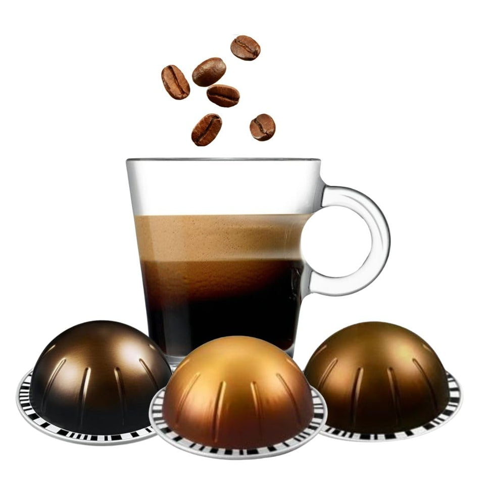 Generic coffee capsules assortment with Dolce, Chiaro, and Scuro for quick, enjoyable mornings.