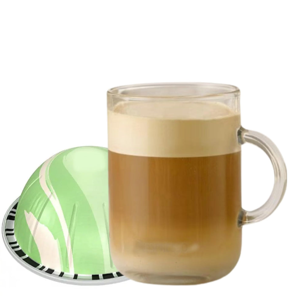 Generic Pistachio Vanilla Over Ice coffee capsule aroma for a refreshing lift.