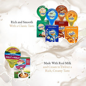 Generic Coffee Creamer Singles in an office break room setup for easy prep.