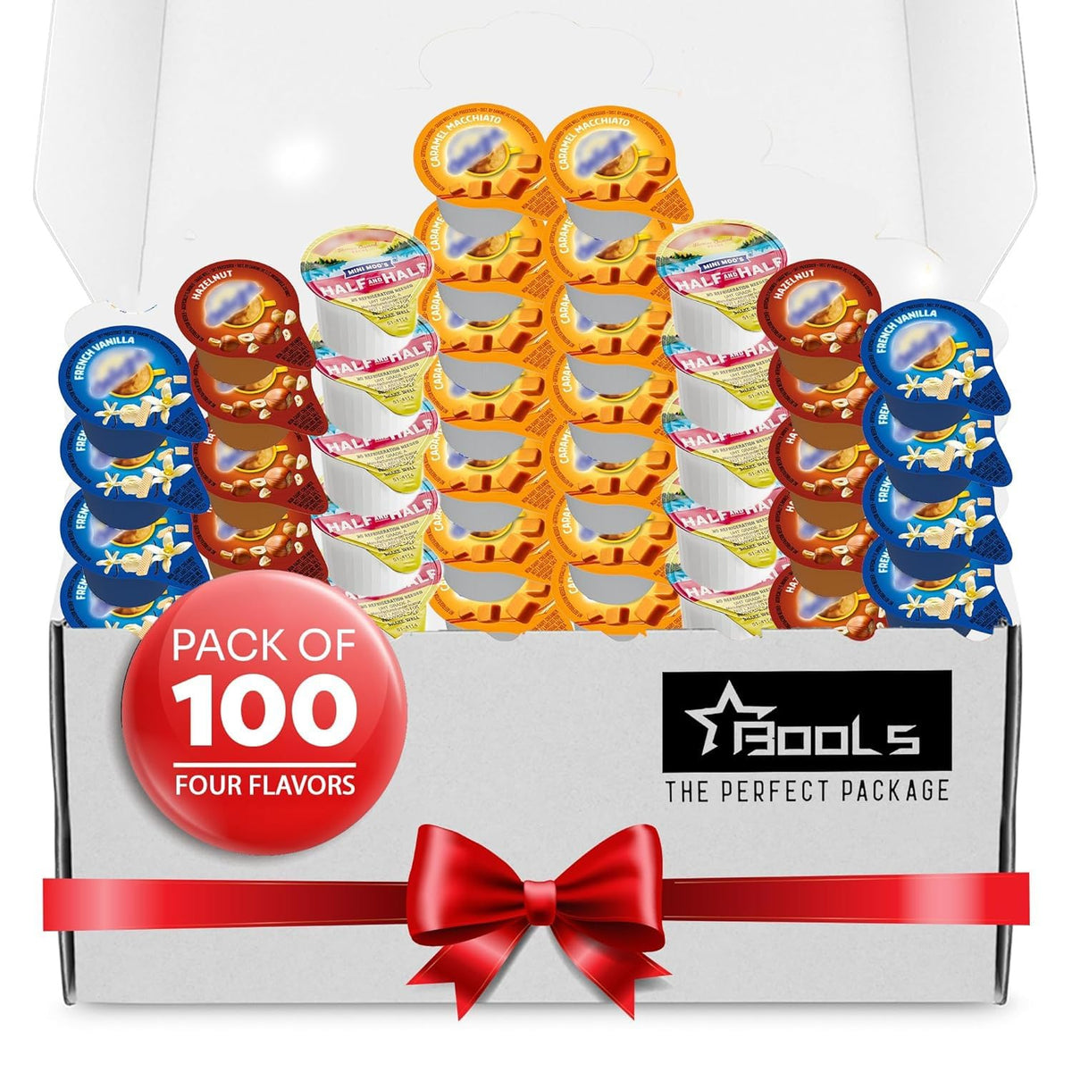 Generic coffee creamer singles variety pack for home or office use, offering shelf-stable flavor options.