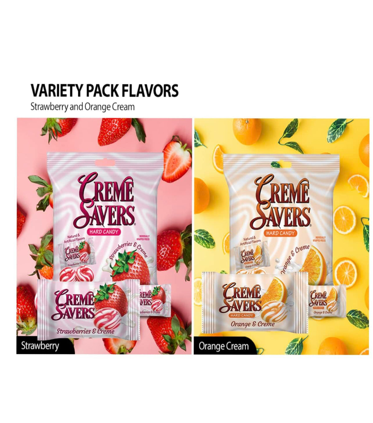 Generic Cream Savers close-up shows smooth creamy texture and glossy candy surface.