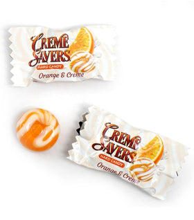 Generic Cream Savers strawberry-cream candies highlight fruity flavor in a creamy bite.