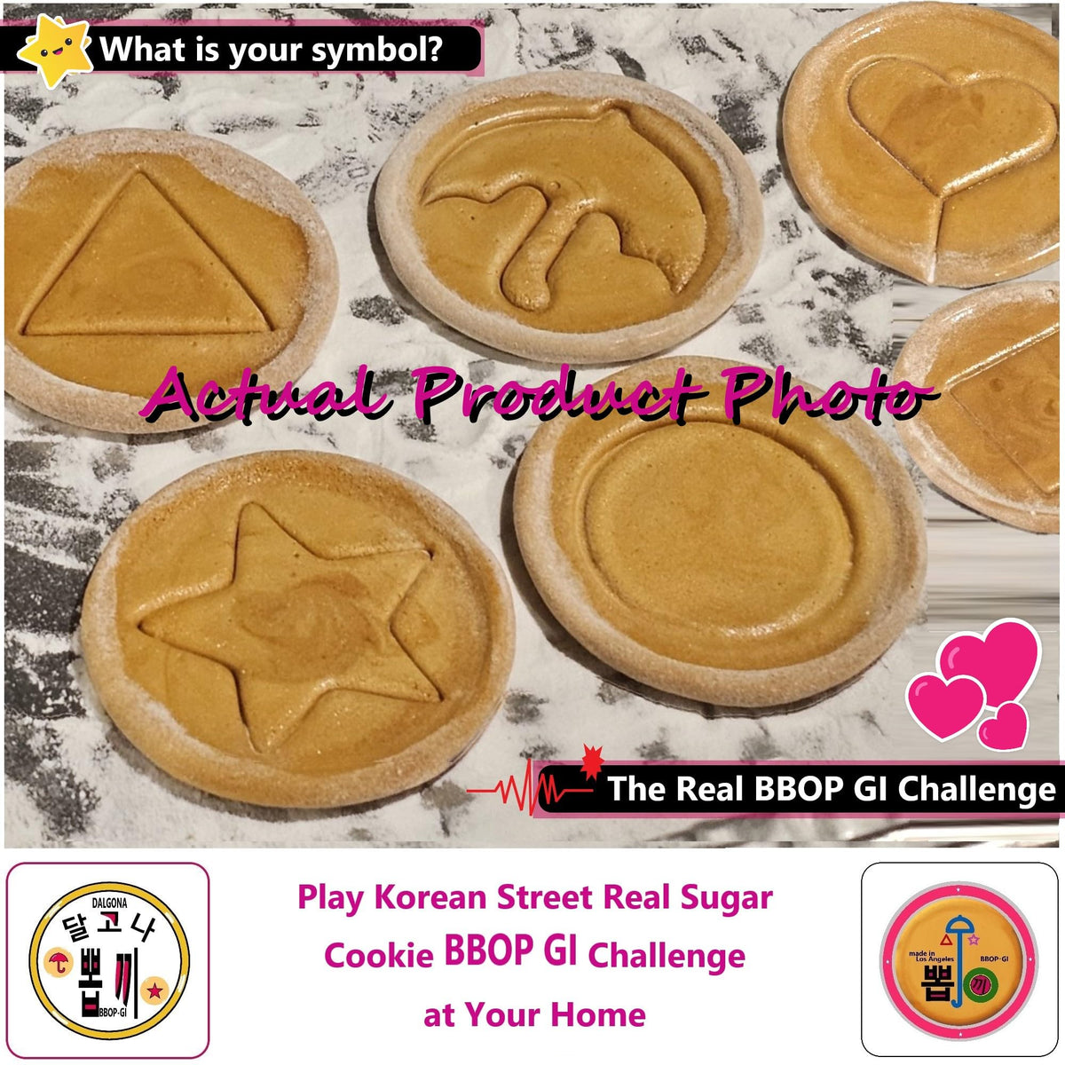 Generic dalgona cookie being removed from shape without breaking