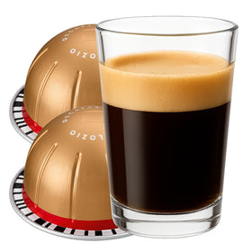 Generic Decaffeinato Melozio capsules close-up showing recyclable aluminum and aroma