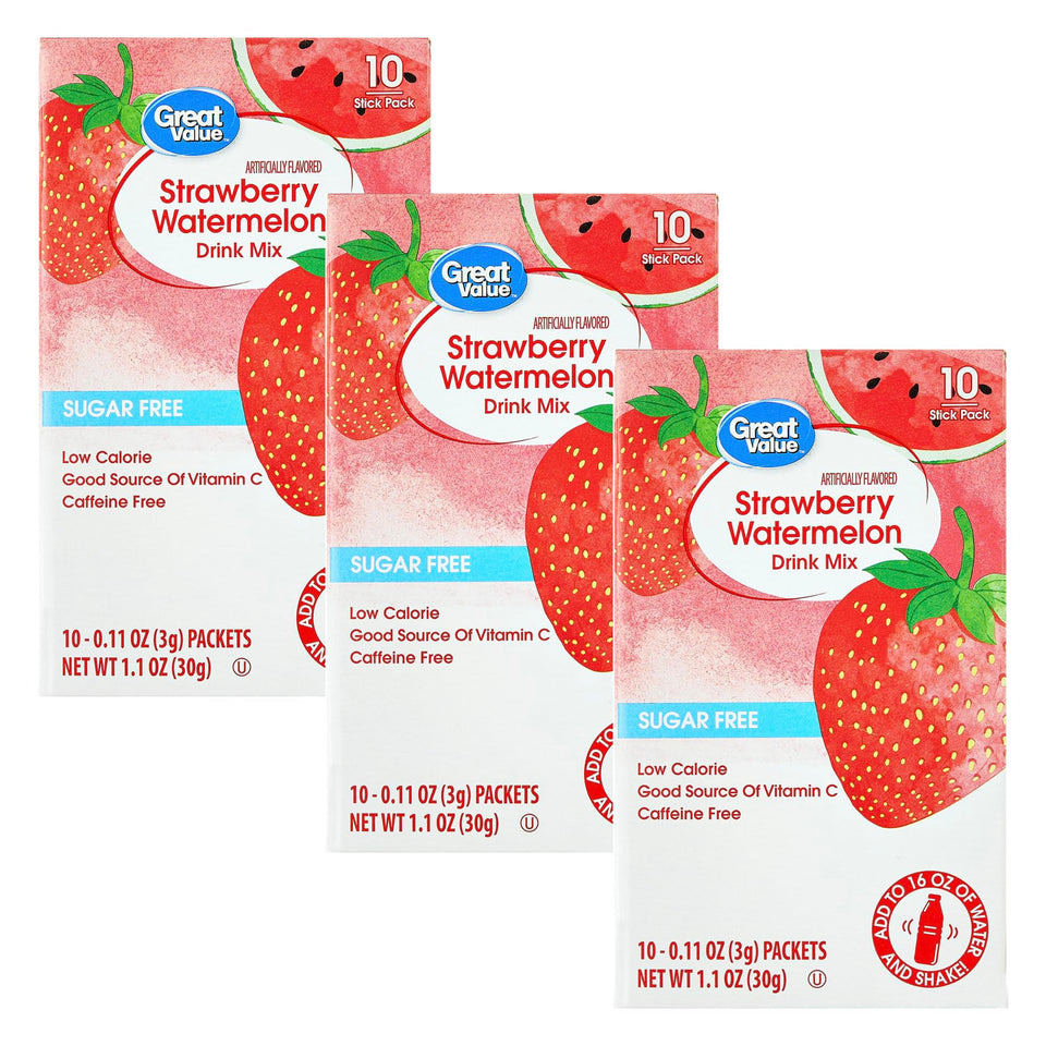 Generic Drink Mix Bundle in strawberry watermelon flavor provides refreshing, low-calorie hydration.