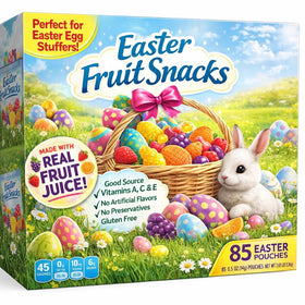 Generic Eater fruit snack gummies in individually wrapped pouches for easy sharing