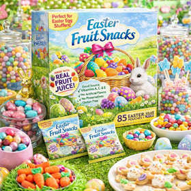 Generic Eater fruit snacks in vibrant packaging for party favors and gifts