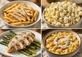 Generic Epicurean Truffle Seasoning on popcorn shows flavor enhancement