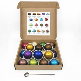 Generic espresso-lungo-pods-18-pack offers a broad tasting kit for crema and intensity.